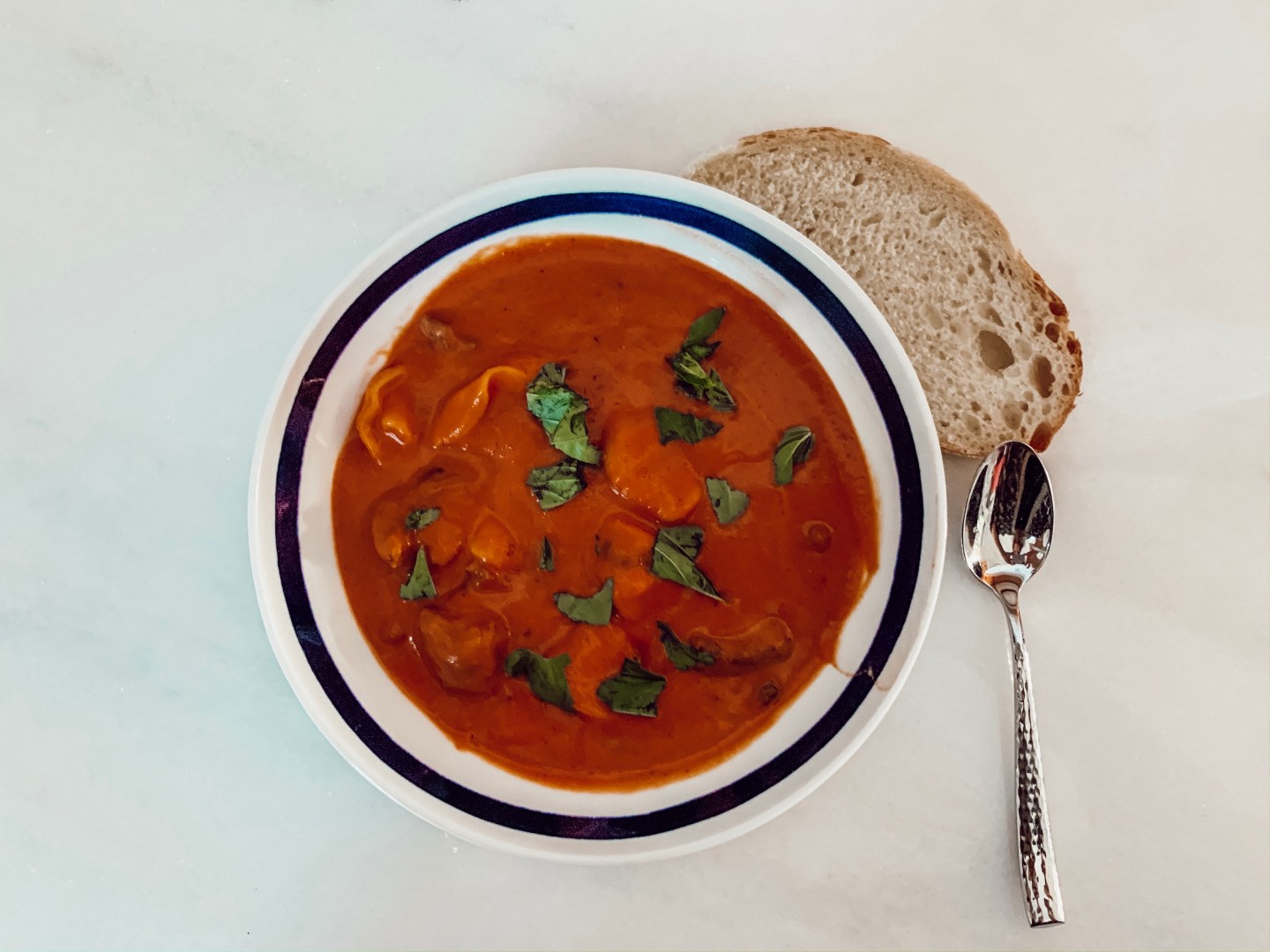 Tomato + Italian Sausage Tortellini Soup