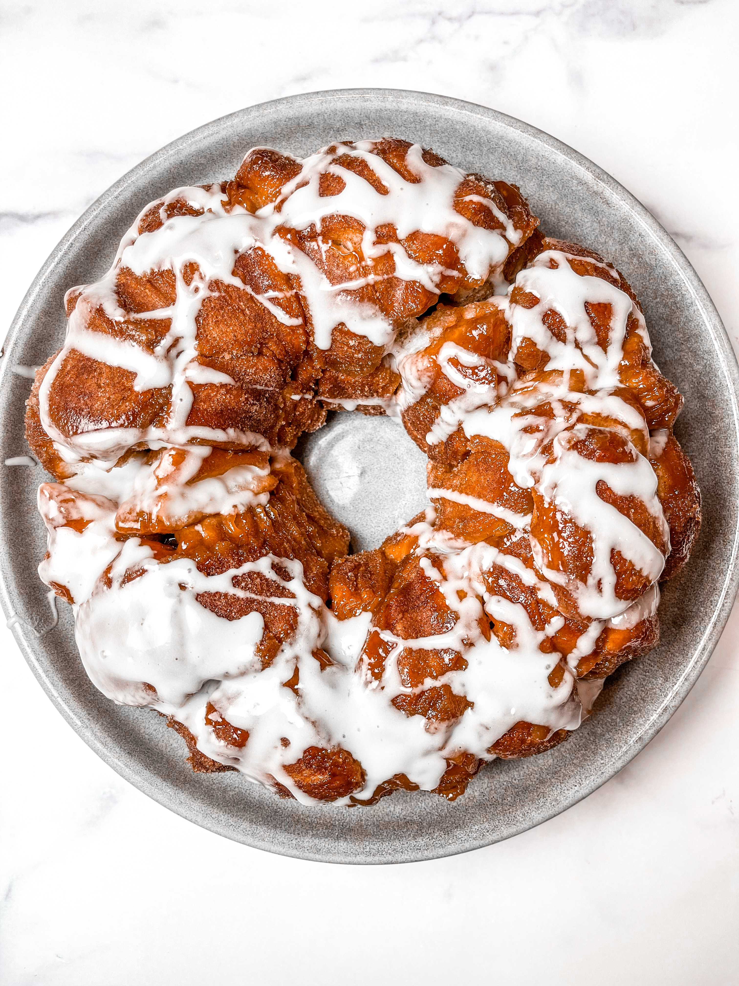 Cinnamon Sugar Pull Apart Bread with Cream Cheese Icing