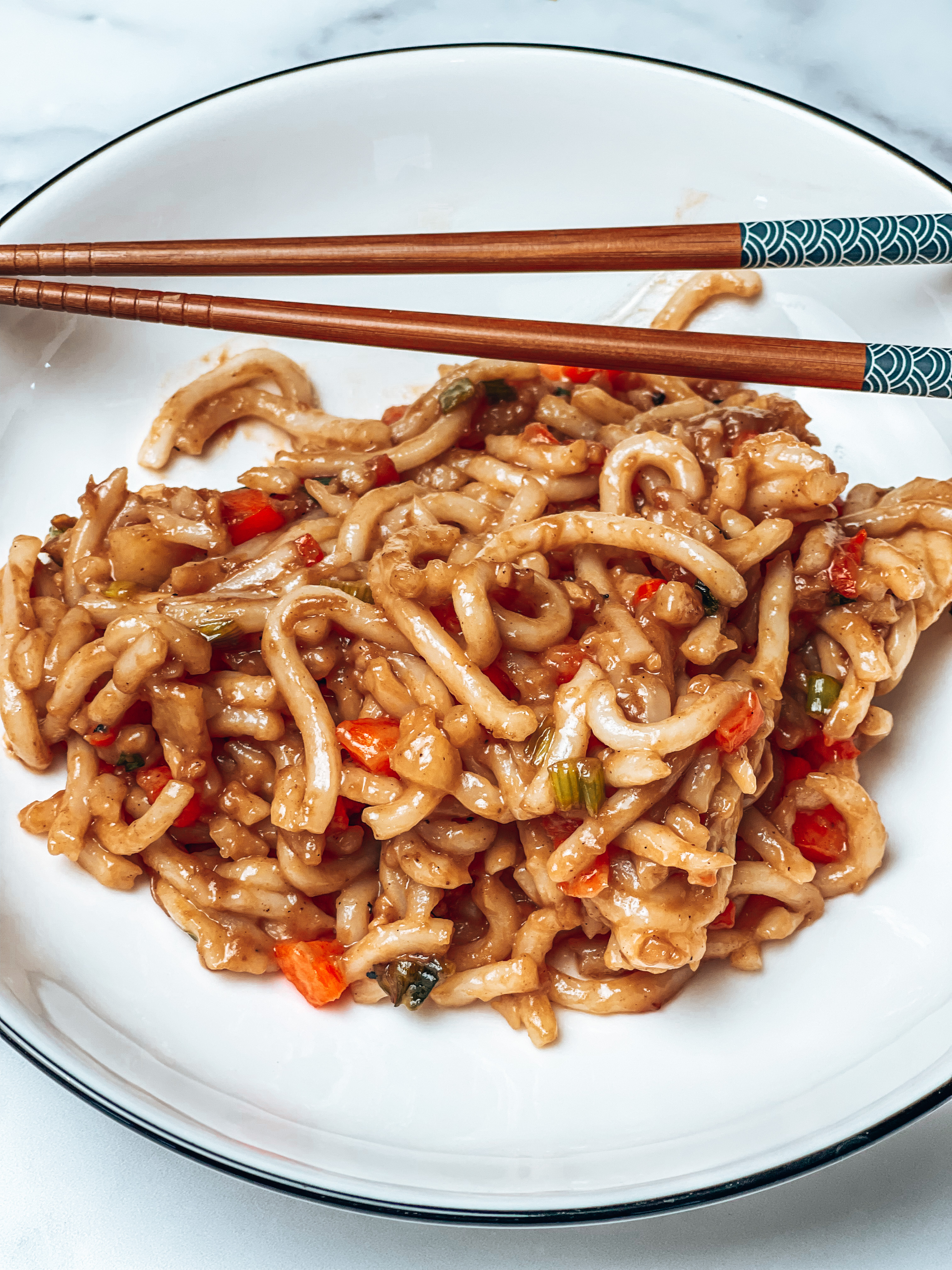 Bacon Pineapple Udon Noodles